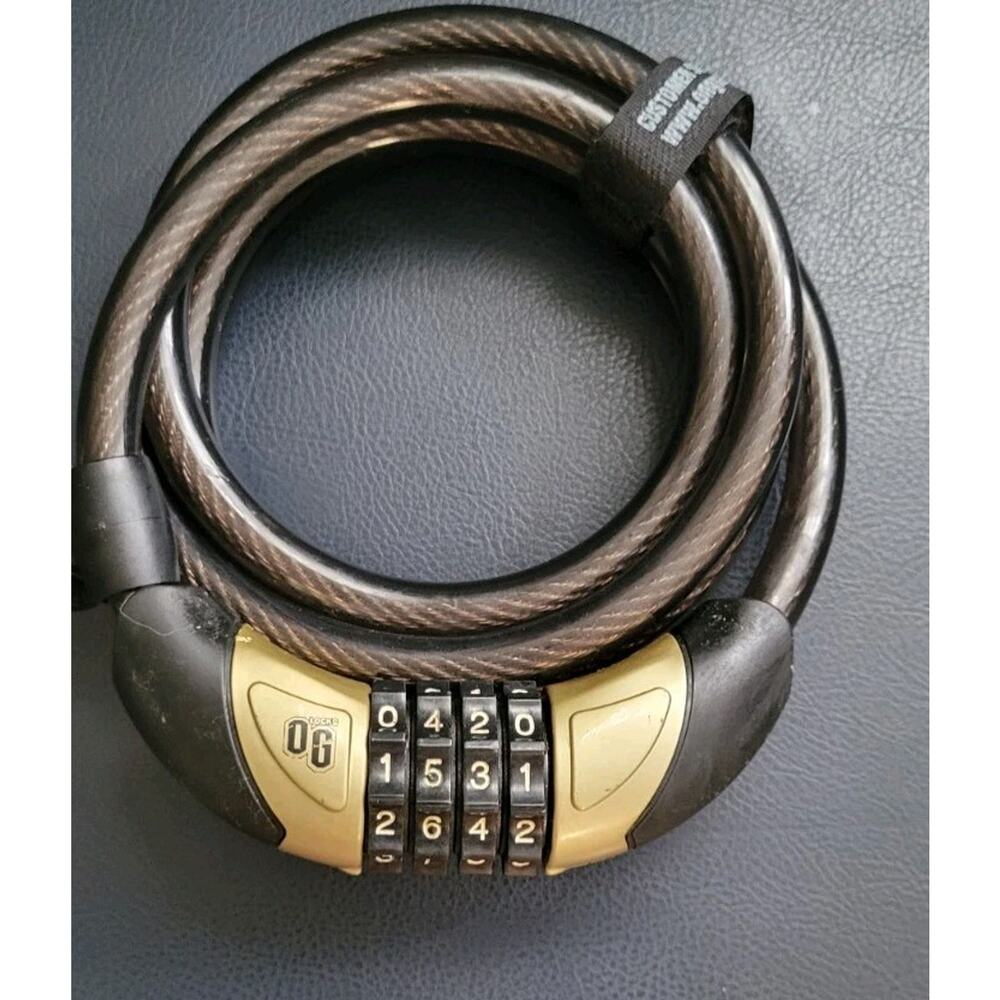 OnGuard OG Series Model Key Coil Cable Lock Bike Bicycle Black/Gold
